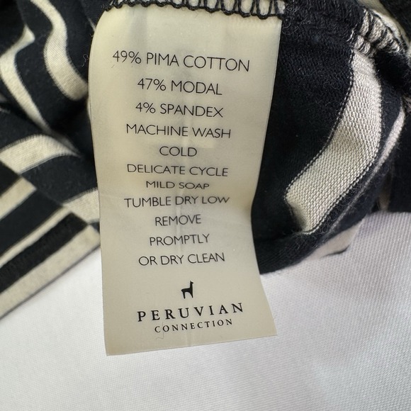 PERUVIAN CONNECTION Andover Long Sleeves Scoop Neck Striped Maxi Dress Medium - Picture 10 of 15